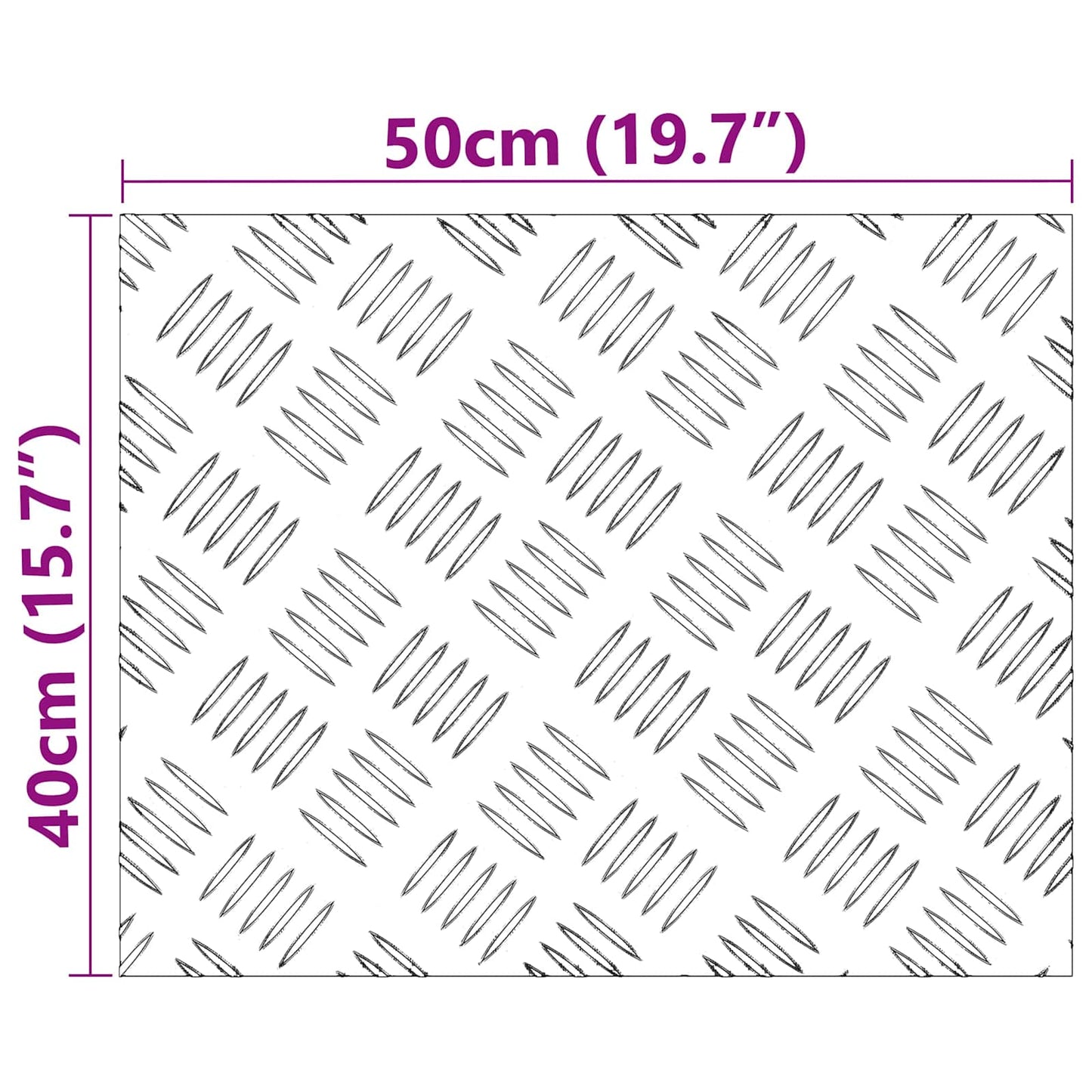 Stair Tread Rectangular 4 pcs Silver 50 x 40 cm Aluminium