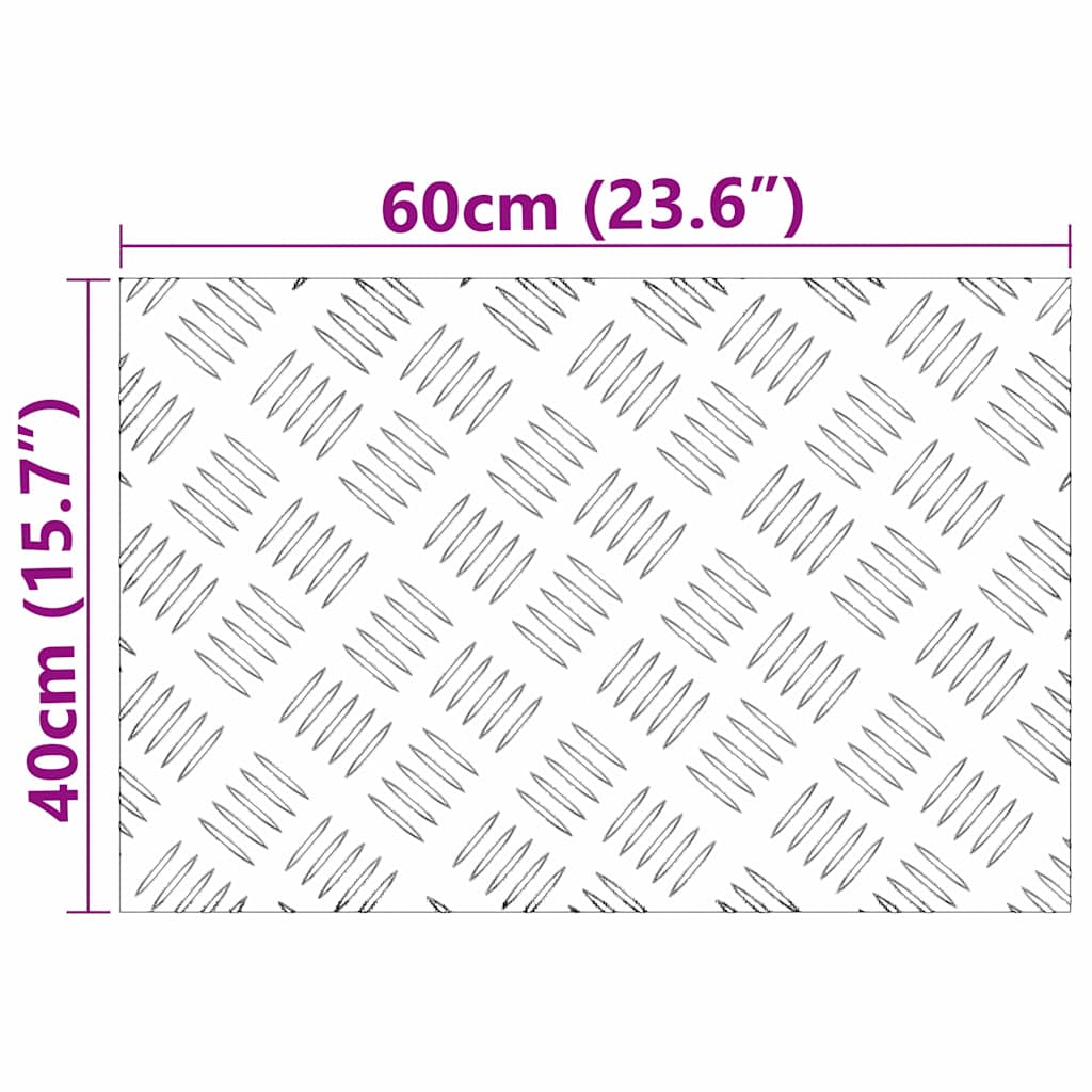 Stair Tread Rectangular 4 pcs Silver 60 x 40 cm Aluminium