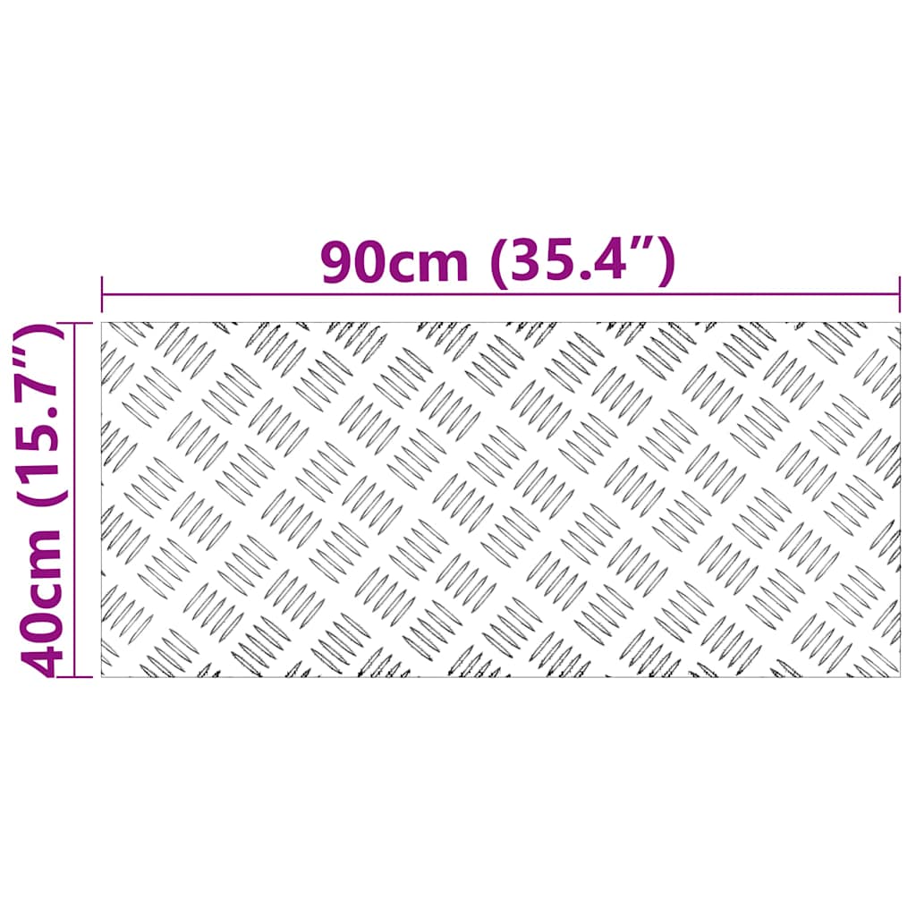 Stair Tread Rectangular 4 pcs Silver 90 x 40 cm Aluminium
