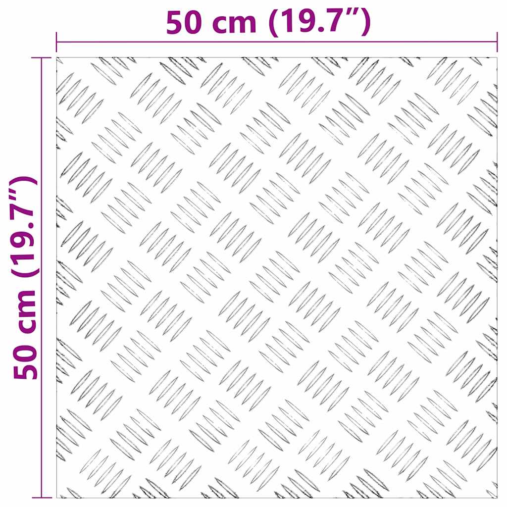 Stair Tread Square 2 pcs Silver 50 x 50 cm Aluminium
