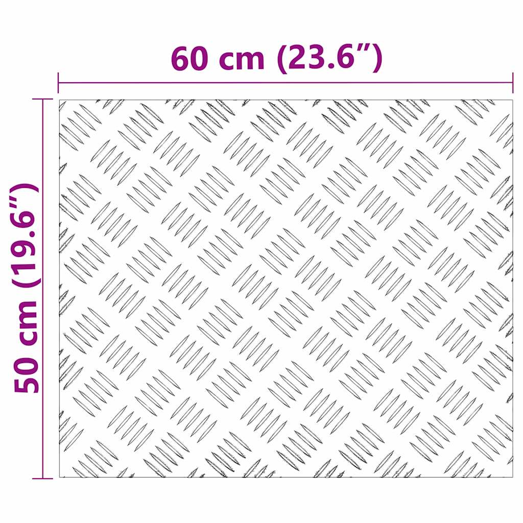 Stair Tread Rectangular 2 pcs Silver 60 x 50 cm Aluminium
