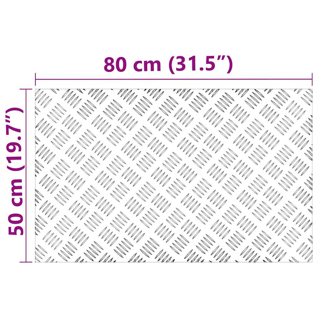 Stair Tread Rectangular 2 pcs Silver 80 x 50 cm Aluminium