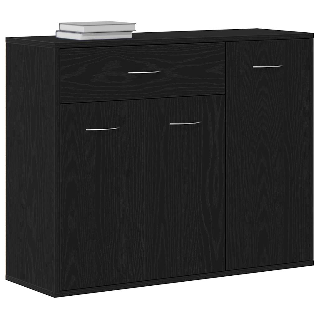 Sideboard Black Oak 88x30x70 cm Engineered Wood