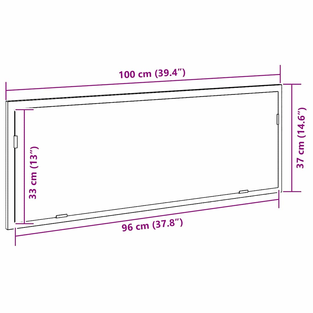 vidaXL LED Bathroom Mirror Black oak 100 x 8.5 x 37 cm Engineered Wood