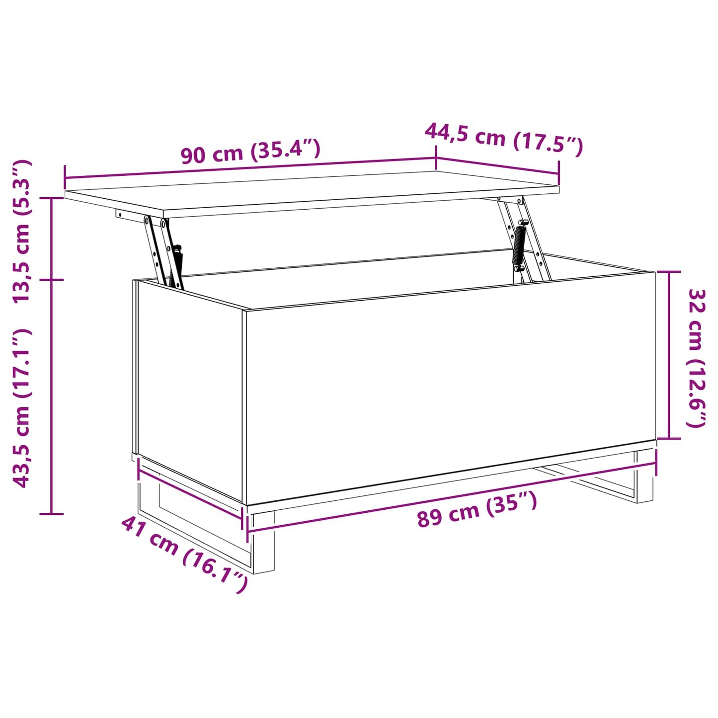 Coffee Table Black Oak 90 x 44.5 x 45 cm Engineered Wood