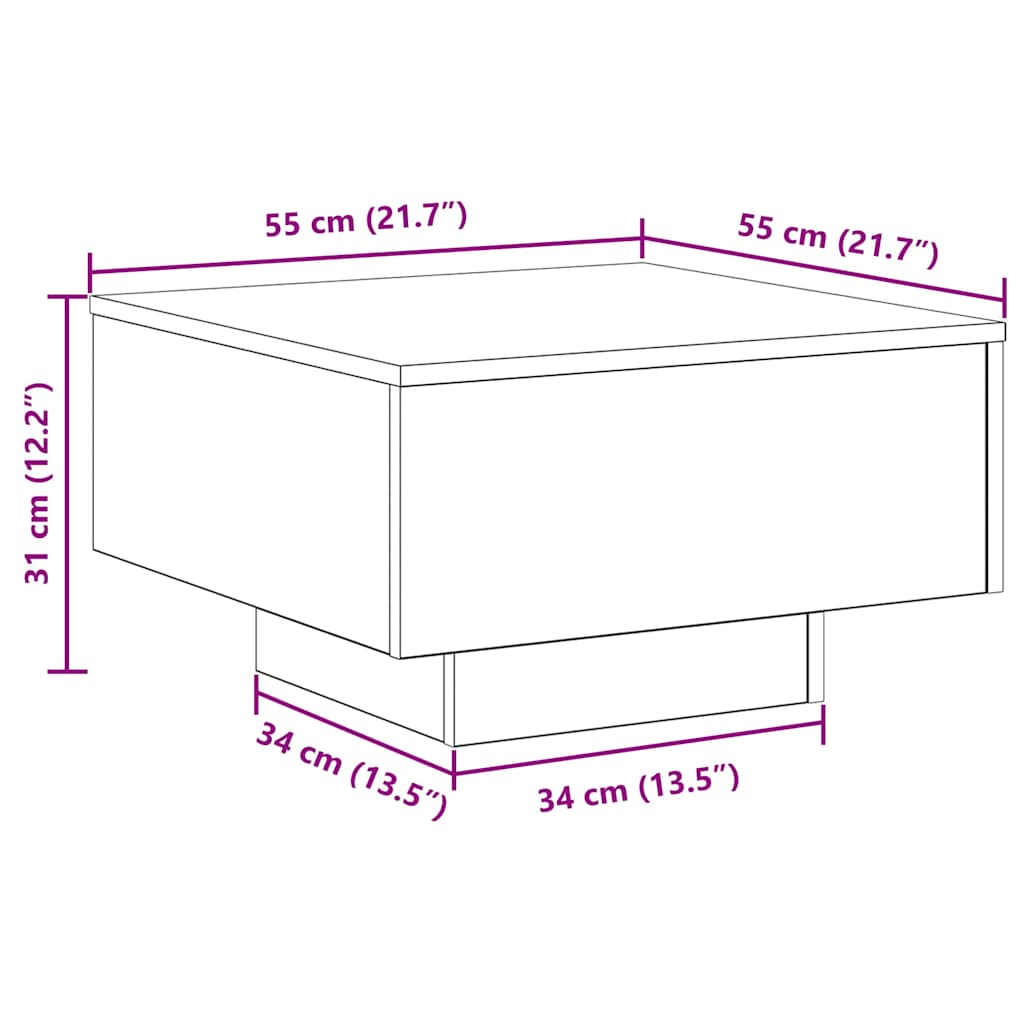 Coffee Table Artisan Oak 55 x 55 x 31 cm