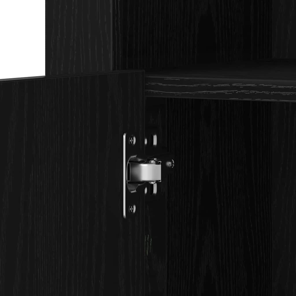 LED Sideboard Black Oak 41 x 37 x 67 cm Engineered Wood