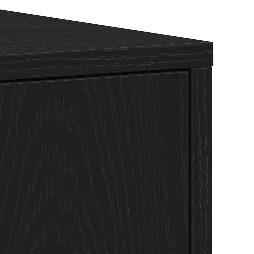 Bathroom Cabinet Black Oak 30x30x183,5 cm Engineered Wood