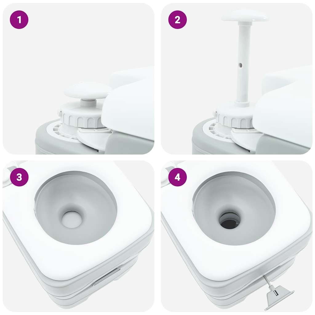 Camping Toilet Grey 41.5 x 36.5 x 42 cm