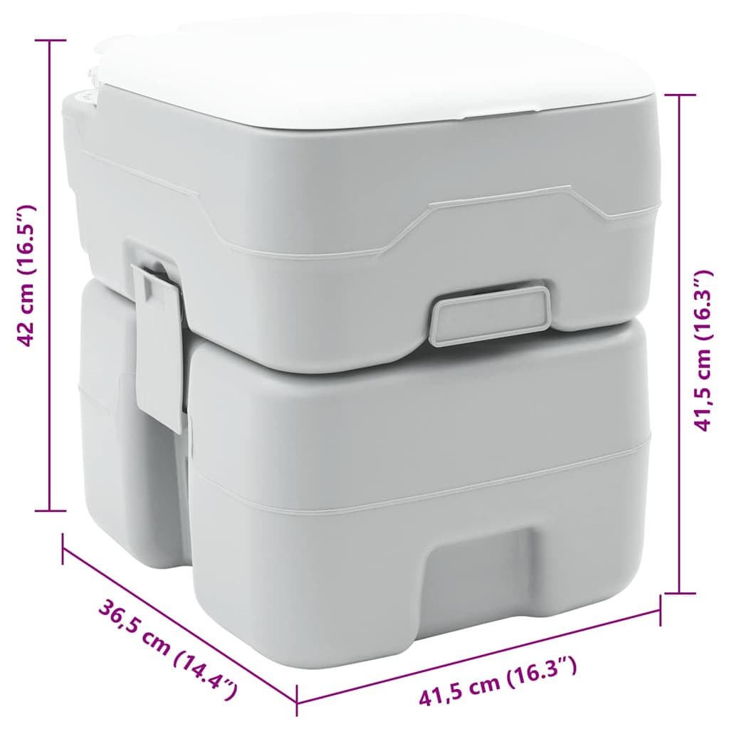 Camping Toilet Grey 41.5 x 36.5 x 42 cm