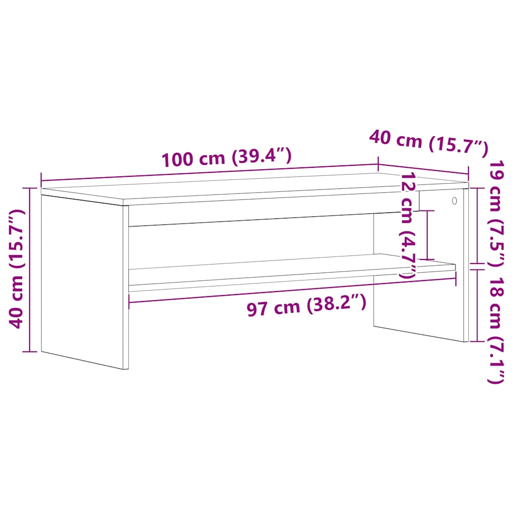 TV Cabinet Black Oak 100x40x40 cm Engineered Wood