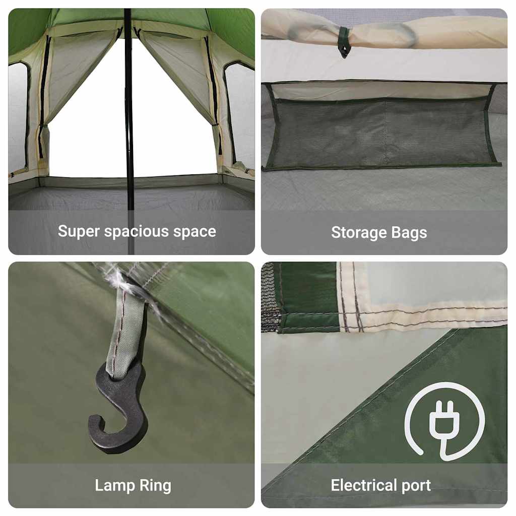 Tipi Tent with Roof Green 508 x 470 x 300 cm Taffeta