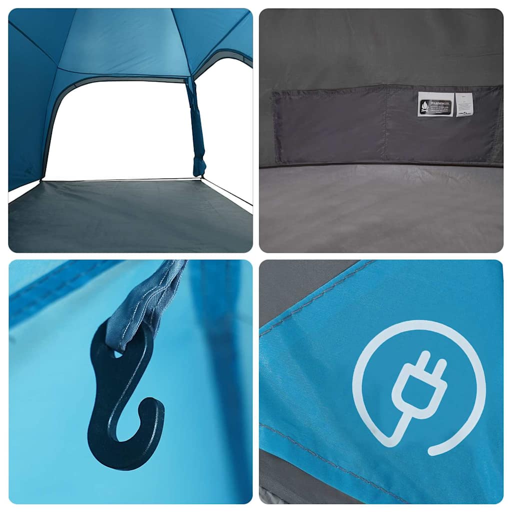 Cabin Tent with Roof Blue 370 x 230 x 185 cm Taffeta