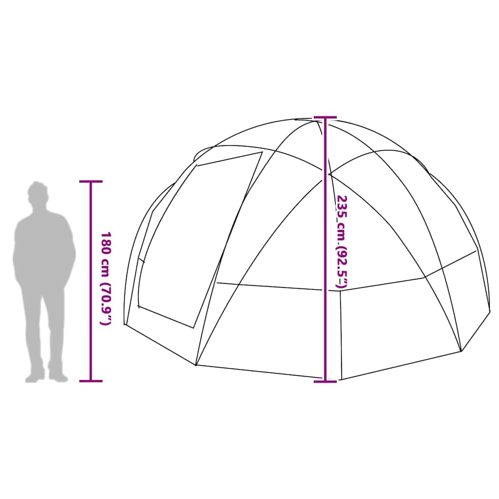 Dome Tent with Roof Grey and Orange 475 x 475 x 235 cm Taffeta