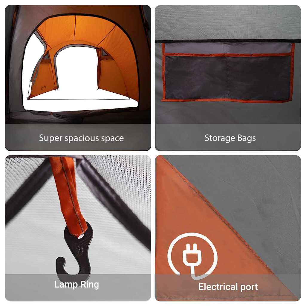 Dome Tent Dome with Roof Grey and Orange 384 x 254 x 170 cm