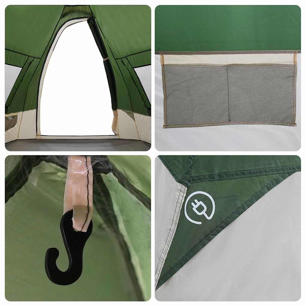Tipi Tent with Roof Green 383 x 338 x 217 cm Taffeta