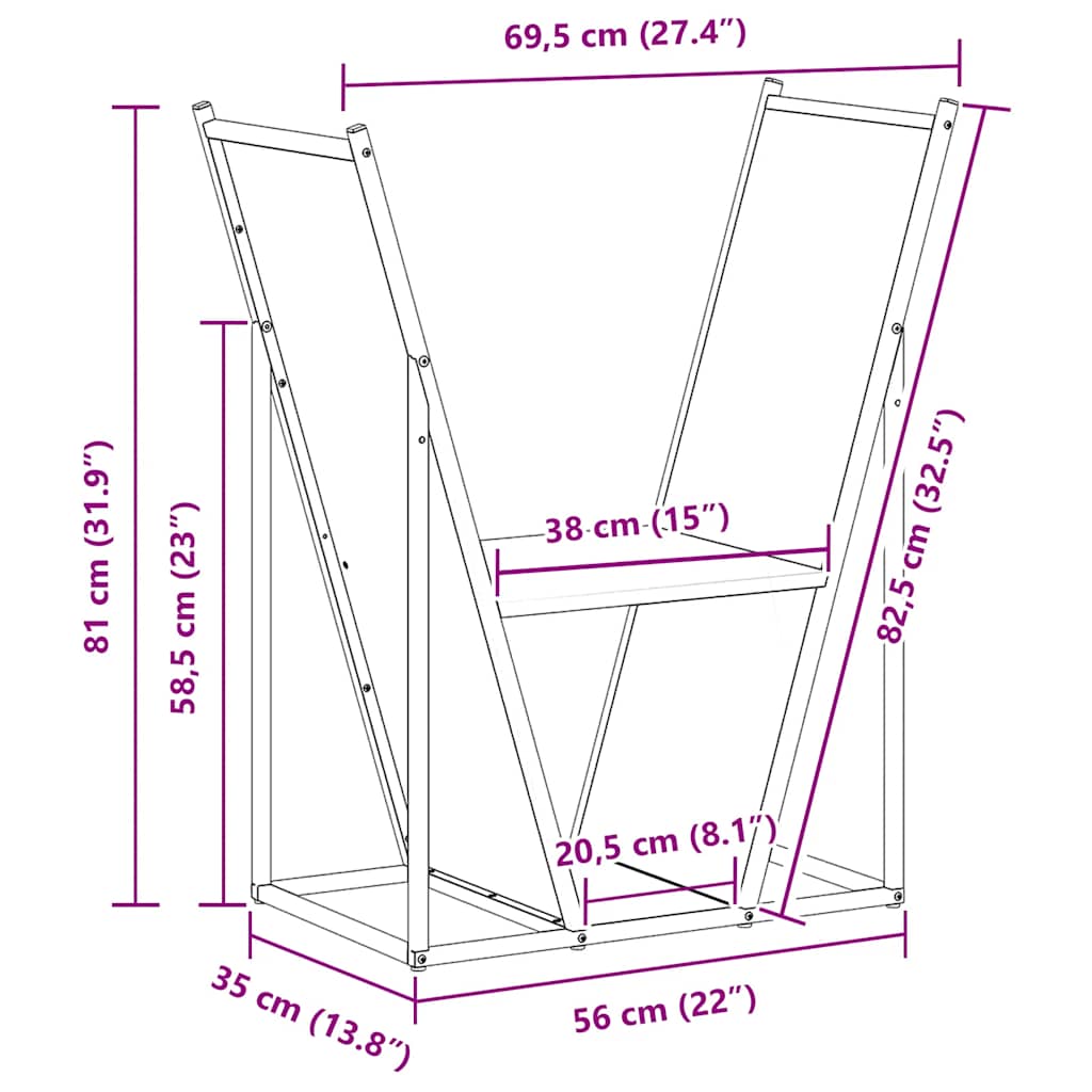 Firewood Rack Olive Green 69,5x35x81 cm Cold-rolled steel