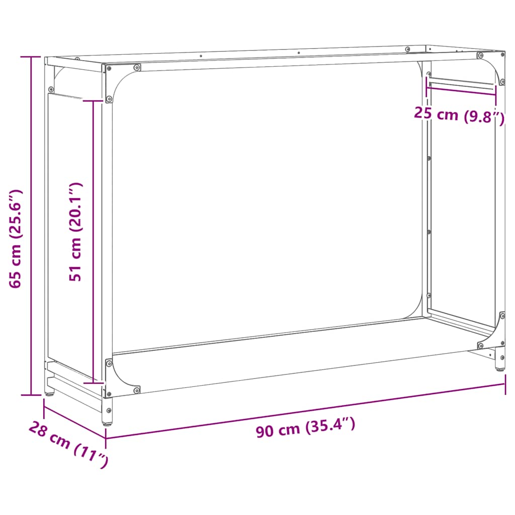 Firewood Rack Olive Green 90x28x65 cm Cold-rolled steel