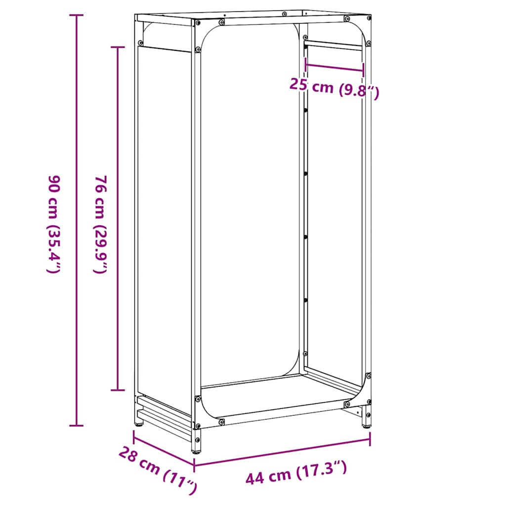 Firewood Rack White 44x28x90 cm Cold-rolled steel