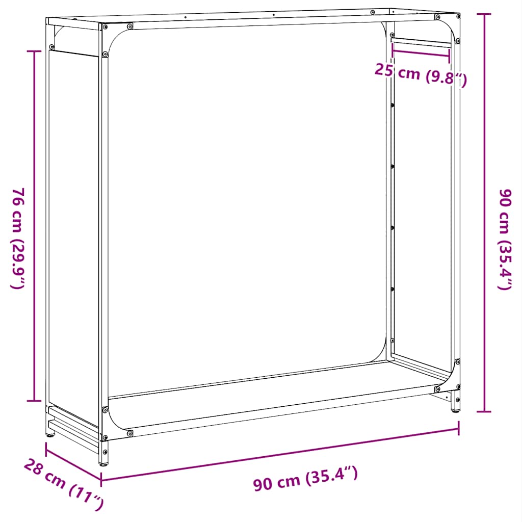 Firewood Rack Olive Green 90x28x90 cm Cold-rolled steel