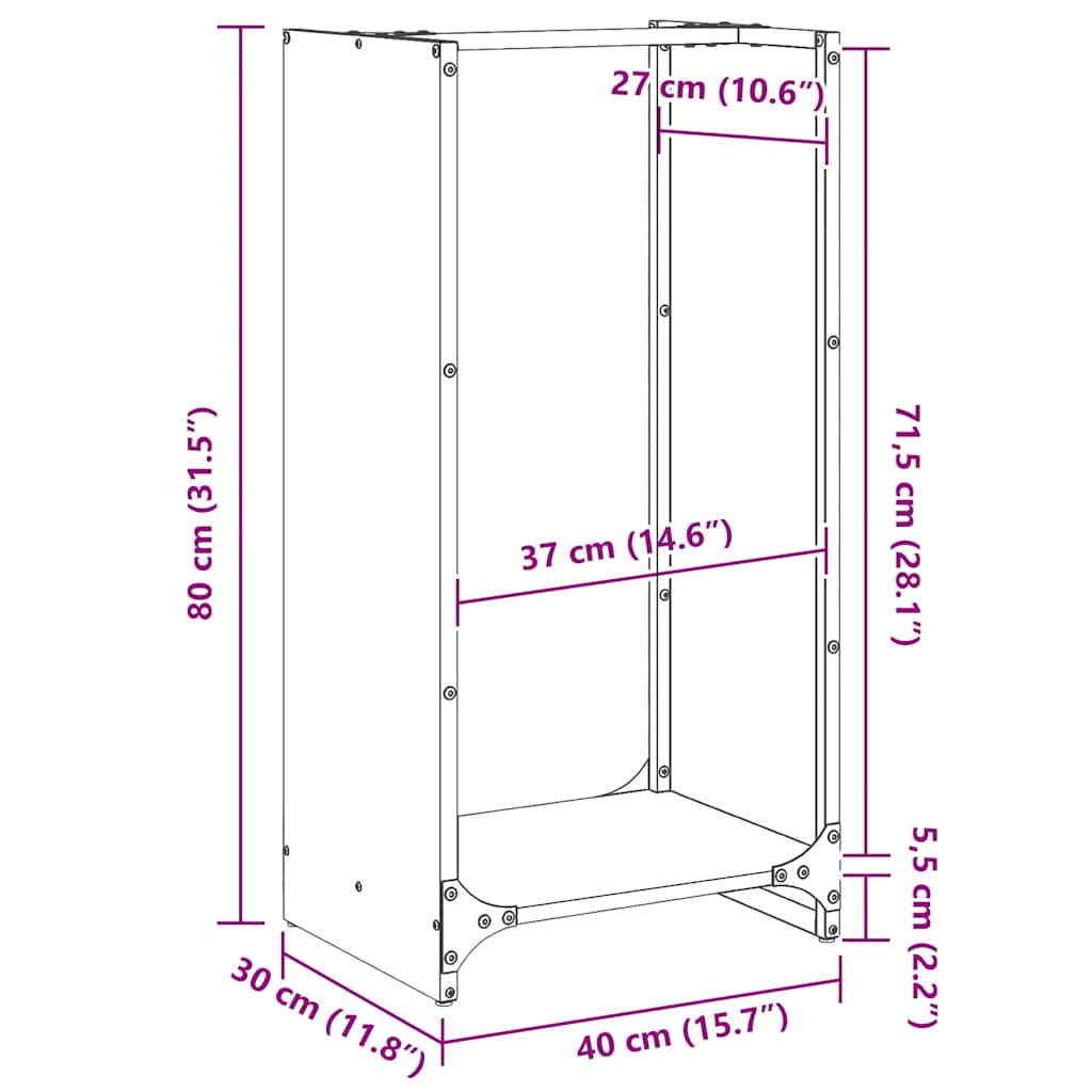 Firewood Rack Olive Green 40x30x80 cm Cold-rolled steel