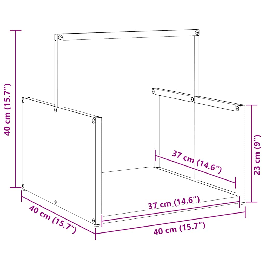 Firewood Rack White 40x40x40 cm Cold-rolled steel