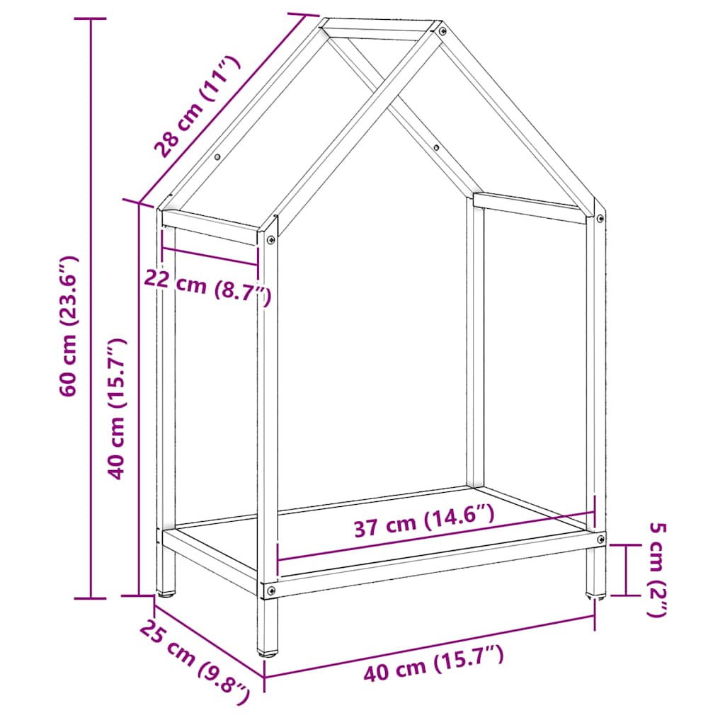 Firewood Rack White 40x25x60 cm Cold-rolled steel
