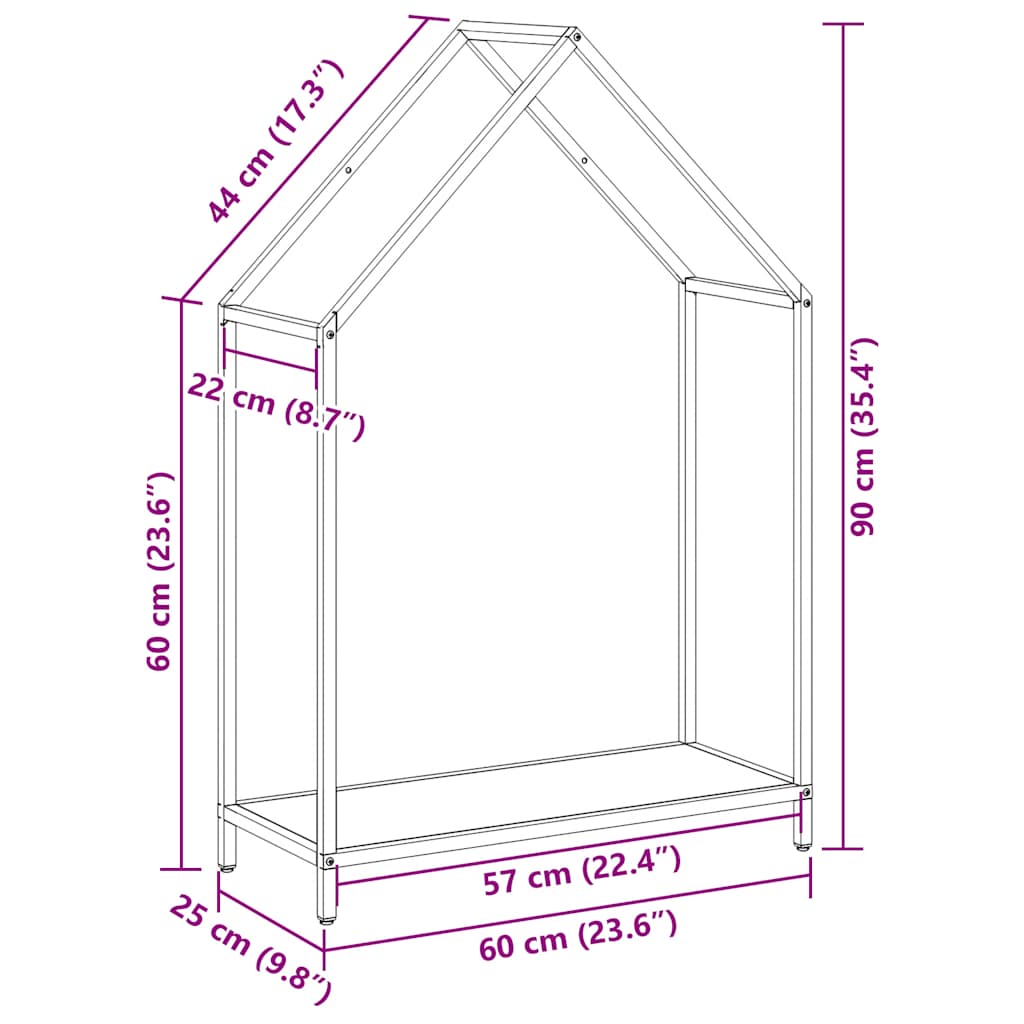 Firewood Rack White 60x25x90 cm Cold-rolled steel