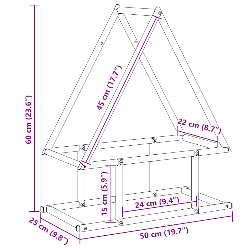 Firewood Rack White 50x25x60 cm Cold-rolled steel