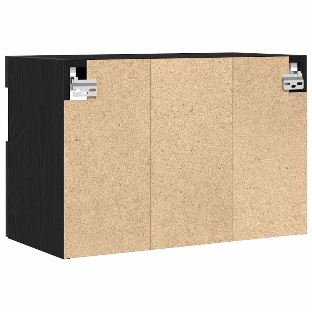 TV Wall Cabinet 2 pcs Black oak 60 x 30 x 40 cm Engineered Wood