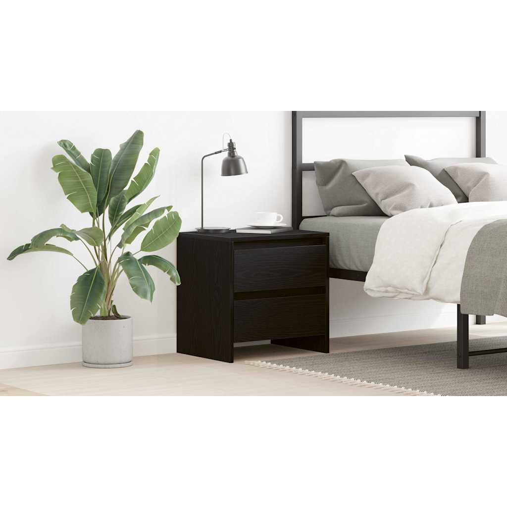 Bedside Cabinet Black Oak 45 x 34 x 44.5 cm Engineered Wood