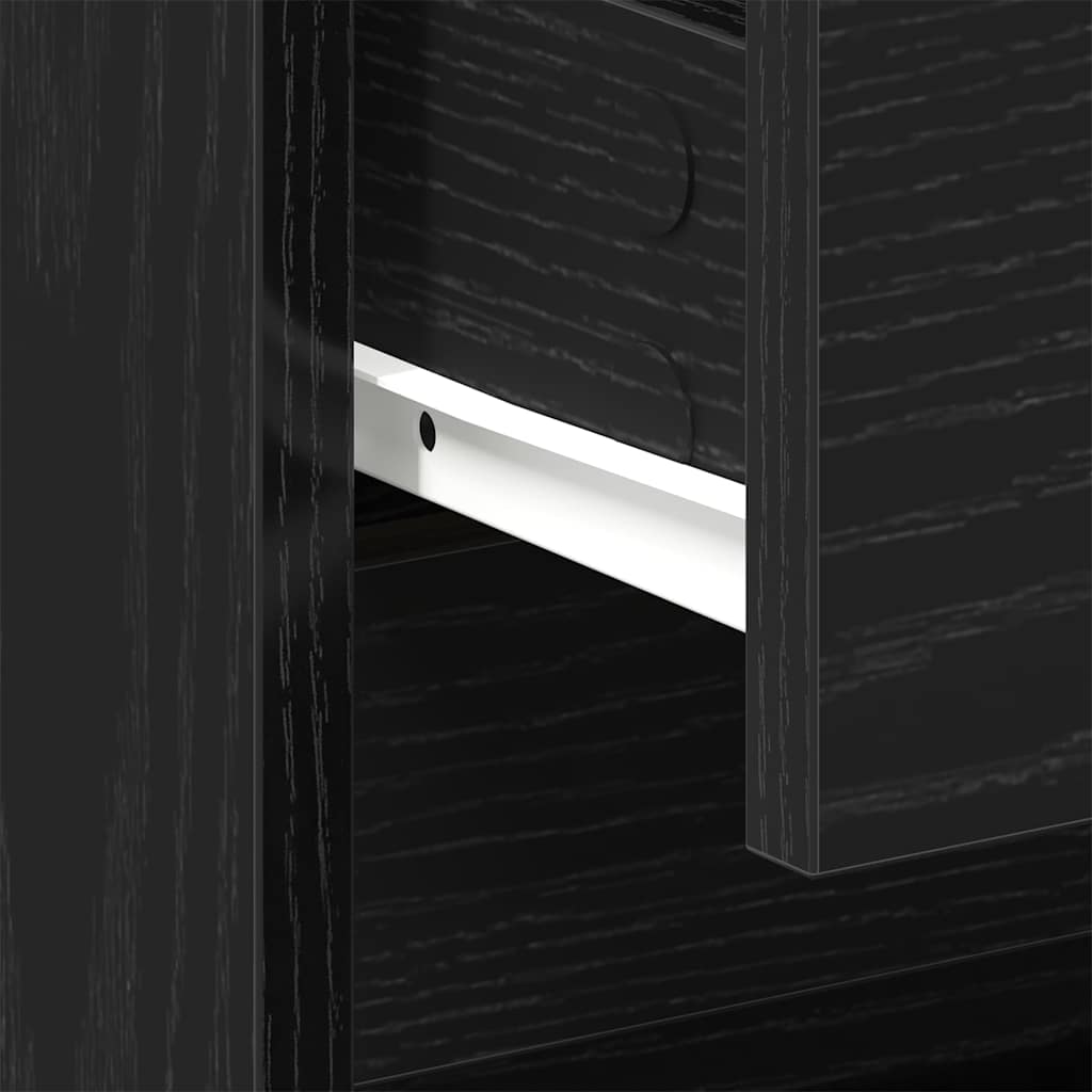 Bedside Cabinet with Drawer 2 pcs Black Oak 45 x 34 x 44.5 cm