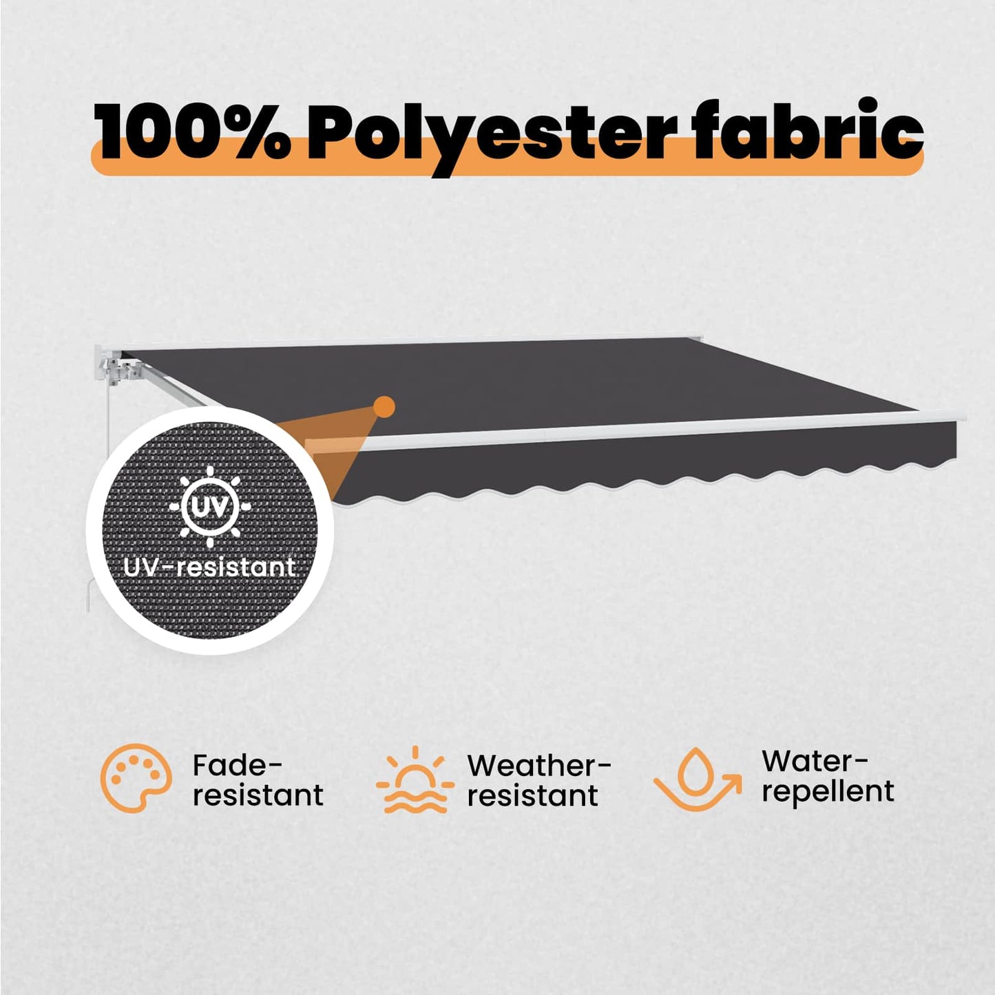 Awning Frame Anthracite 250 x 200 cm Polyester with PU coating