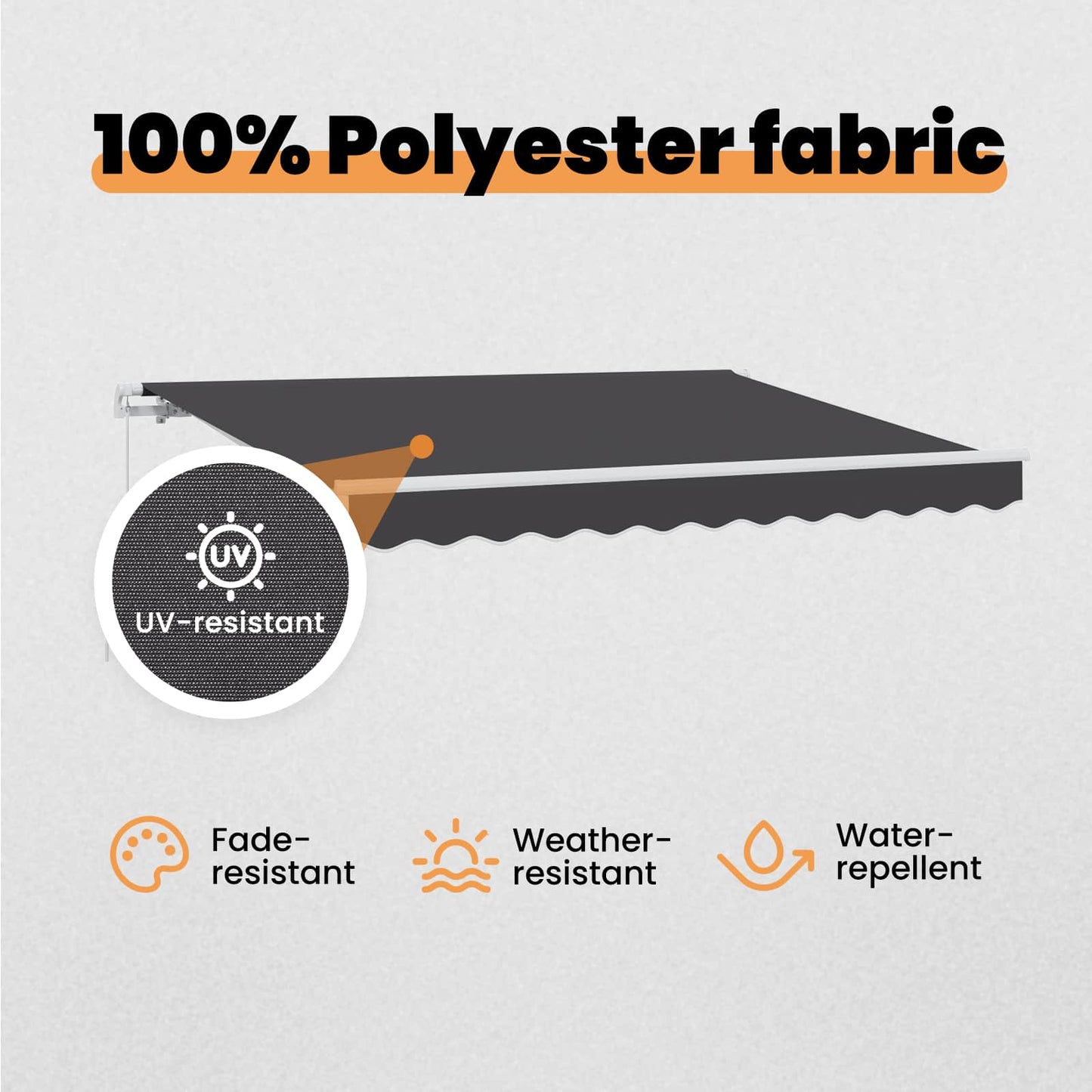 Retractable Awning Anthracite 250 x 200 cm Fabric