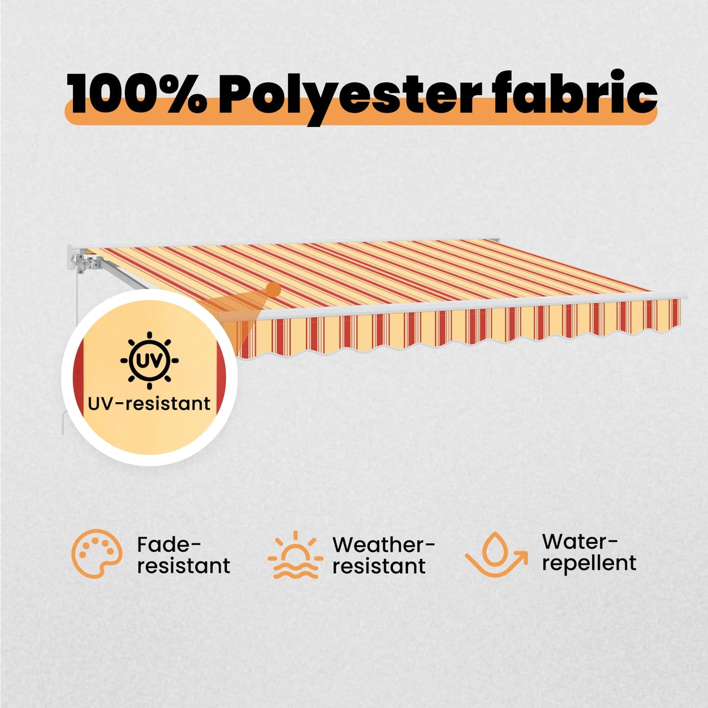 Awning Frame Multicolour 250 x 200 cm Polyester with PU coating
