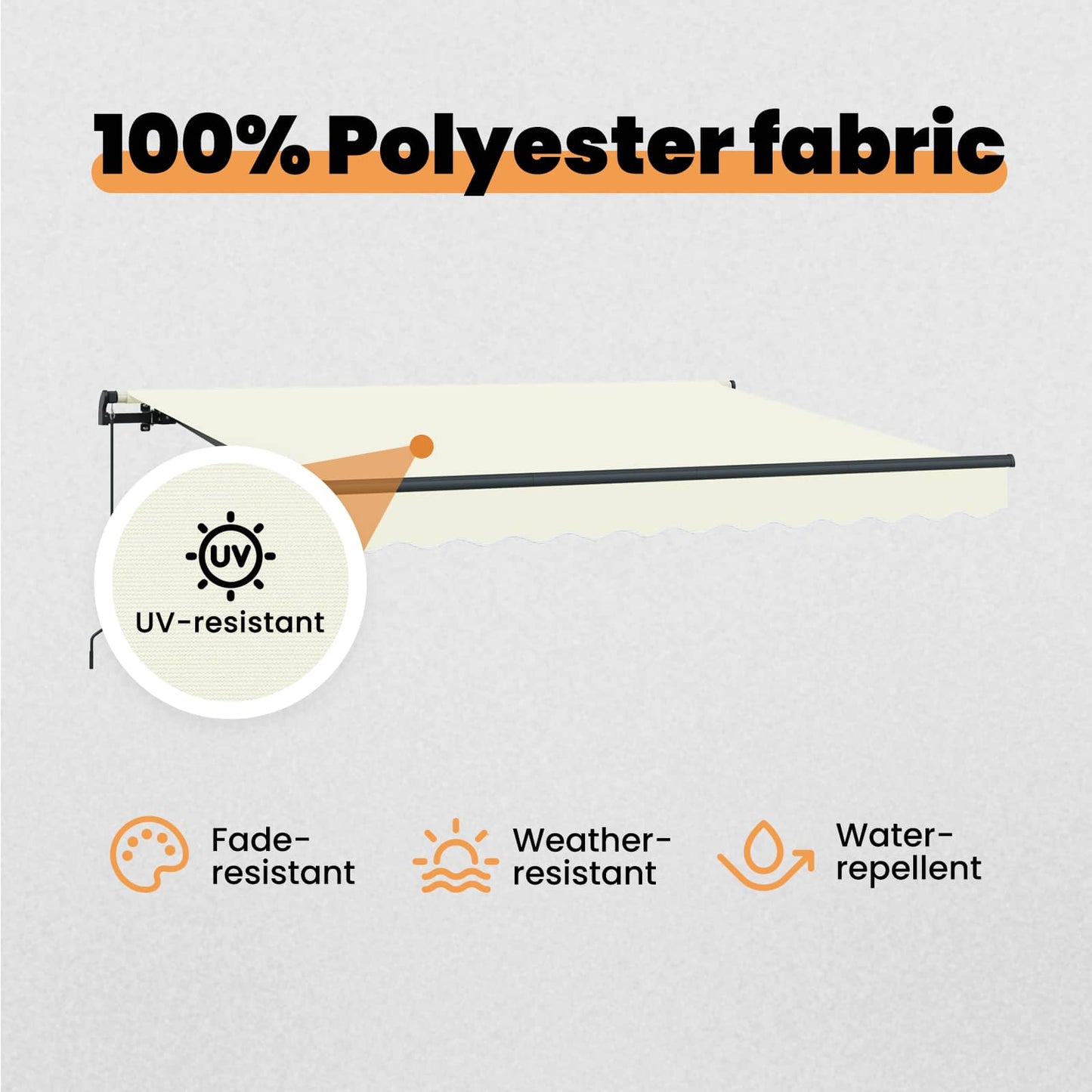 Retractable Awning Cream 300 x 200 cm Fabric