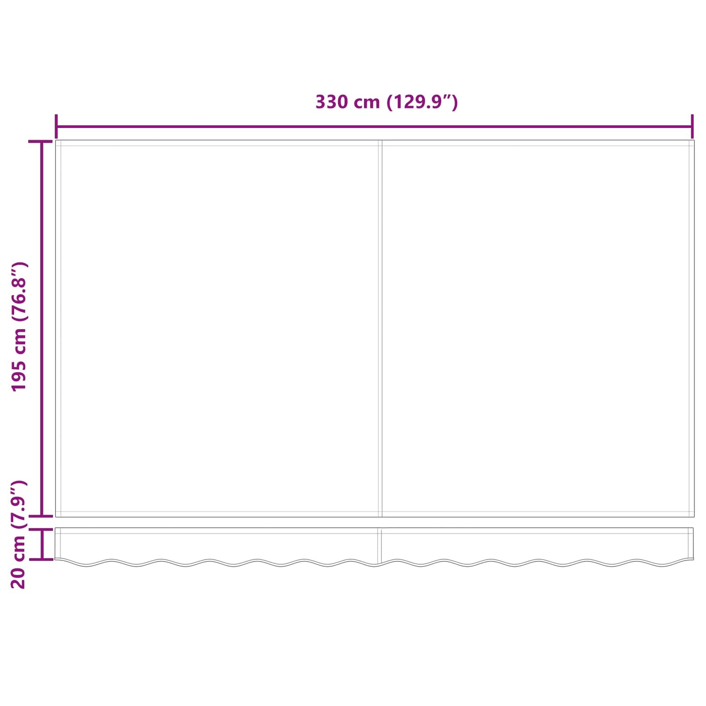 Retractable Awning Blue 350 x 200 cm Fabric