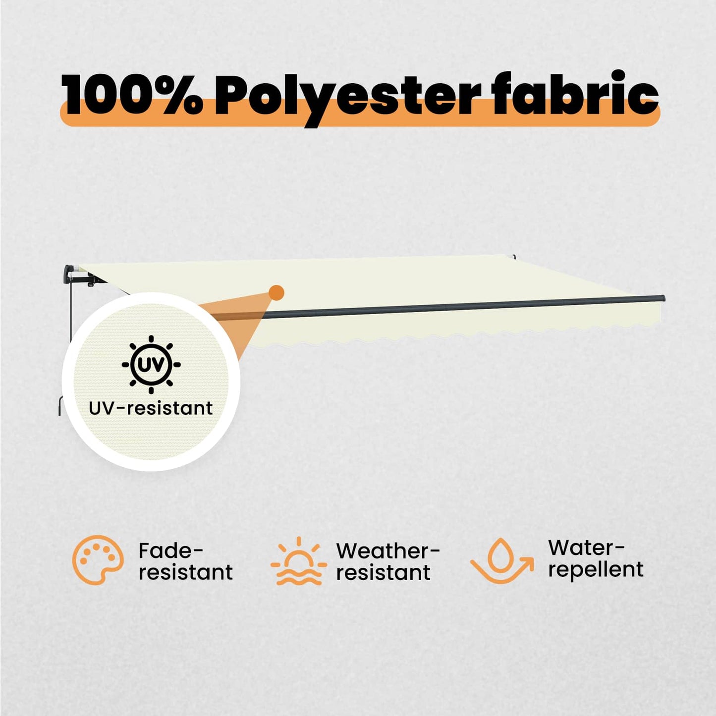 Retractable Awning Cream 350 x 200 cm Fabric