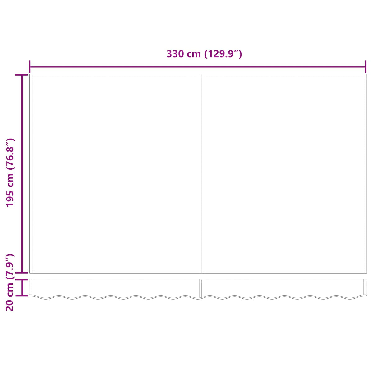 Retractable Awning Yellow 350 x 200 cm Fabric