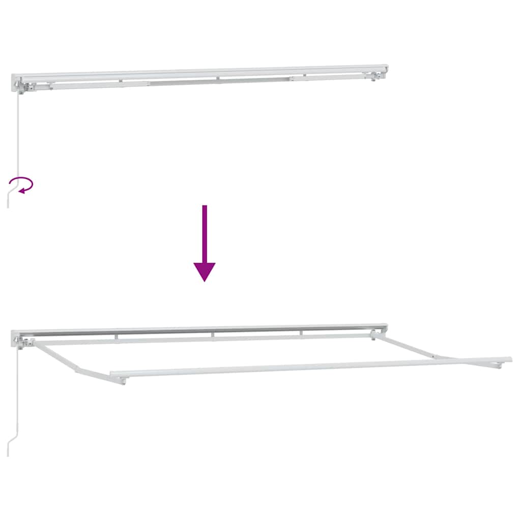 Retractable Awning Cream 350 x 200 cm Polyester and Aluminium