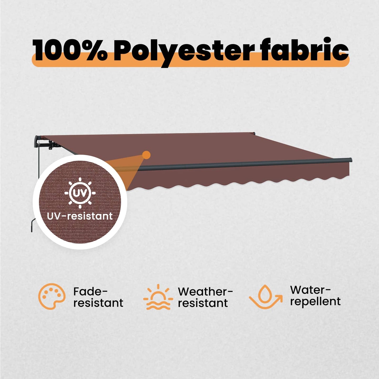Retractable Awning Brown 350 x 200 cm Fabric