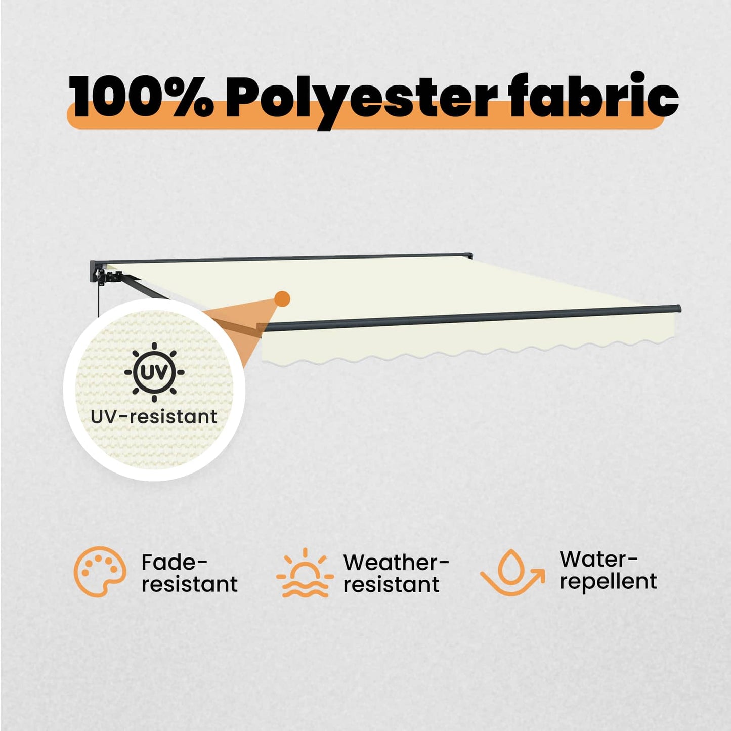 Awning Frame Cream 300 x 250 cm Polyester with PU coating