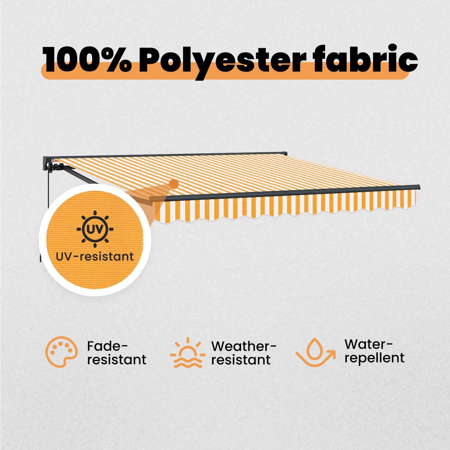 Awning Frame Yellow and White 300 x 250 cm