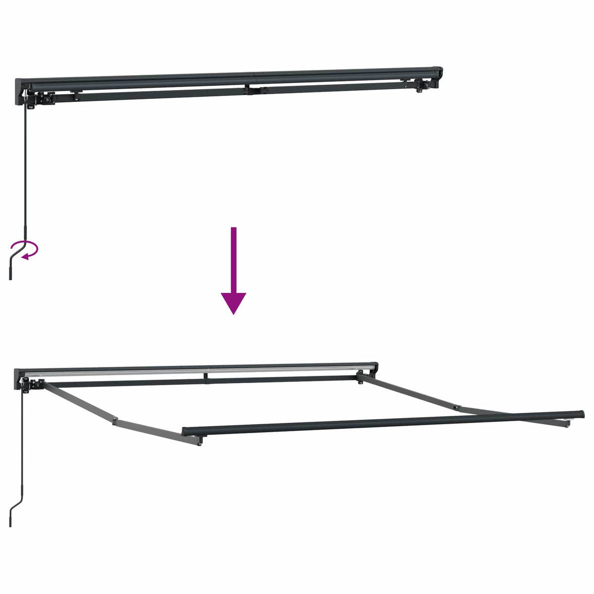Retractable Awning Anthracite 300 x 250 cm