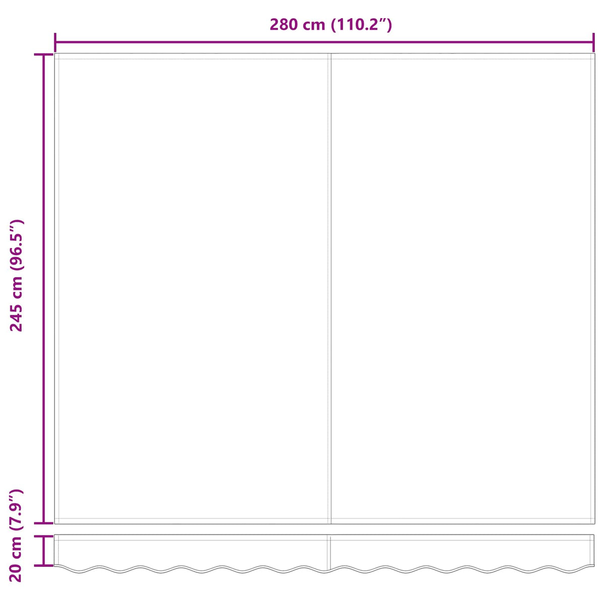 Awning Frame Burgundy 300 x 250 cm Polyester with PU coating