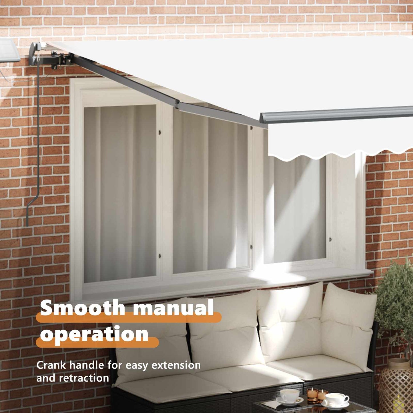 Retractable Awning White 300 x 250 cm Fabric and Aluminium