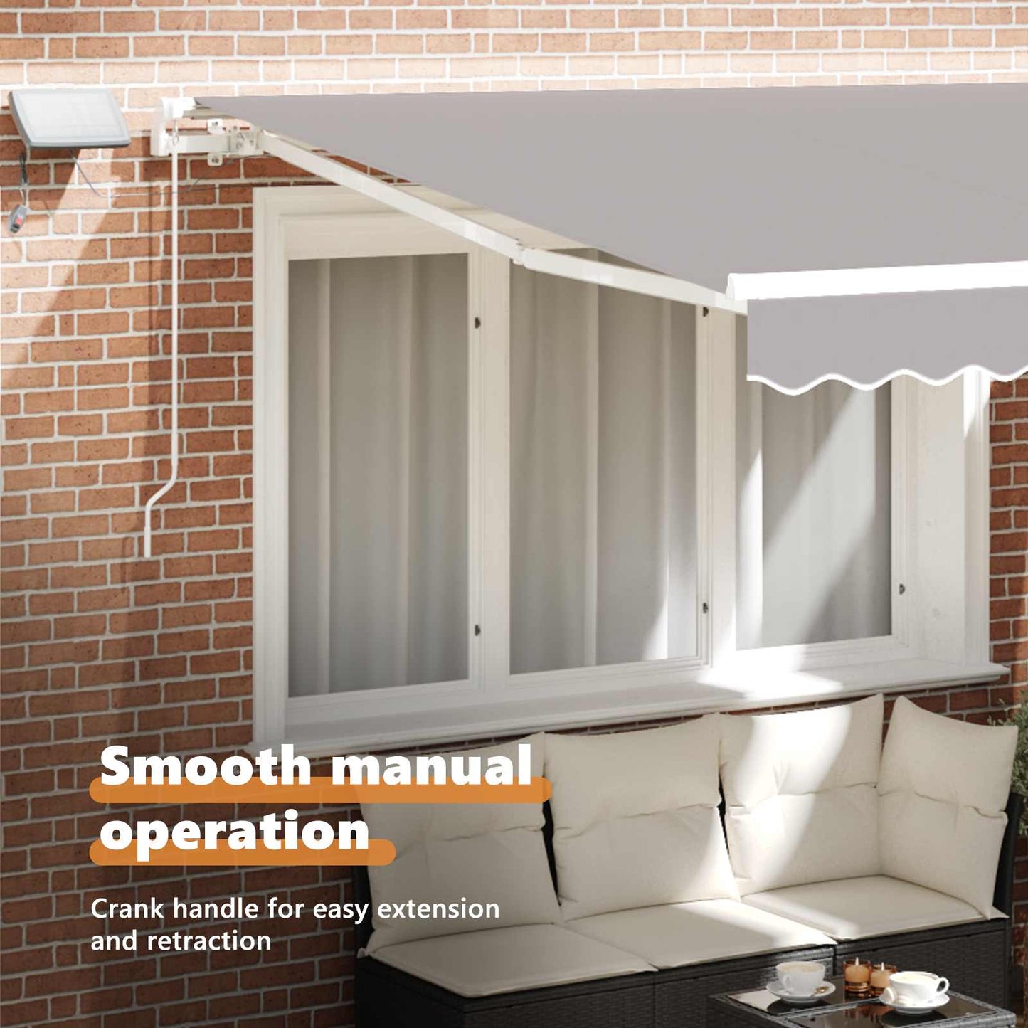 Retractable Awning Light Grey 300 x 250 cm Fabric and Aluminium