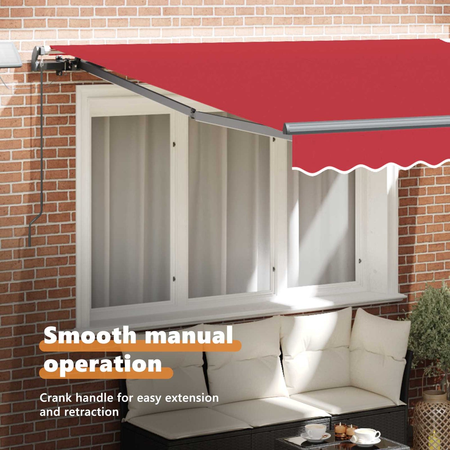 Retractable Awning Red 300 x 250 cm Fabric and Aluminium