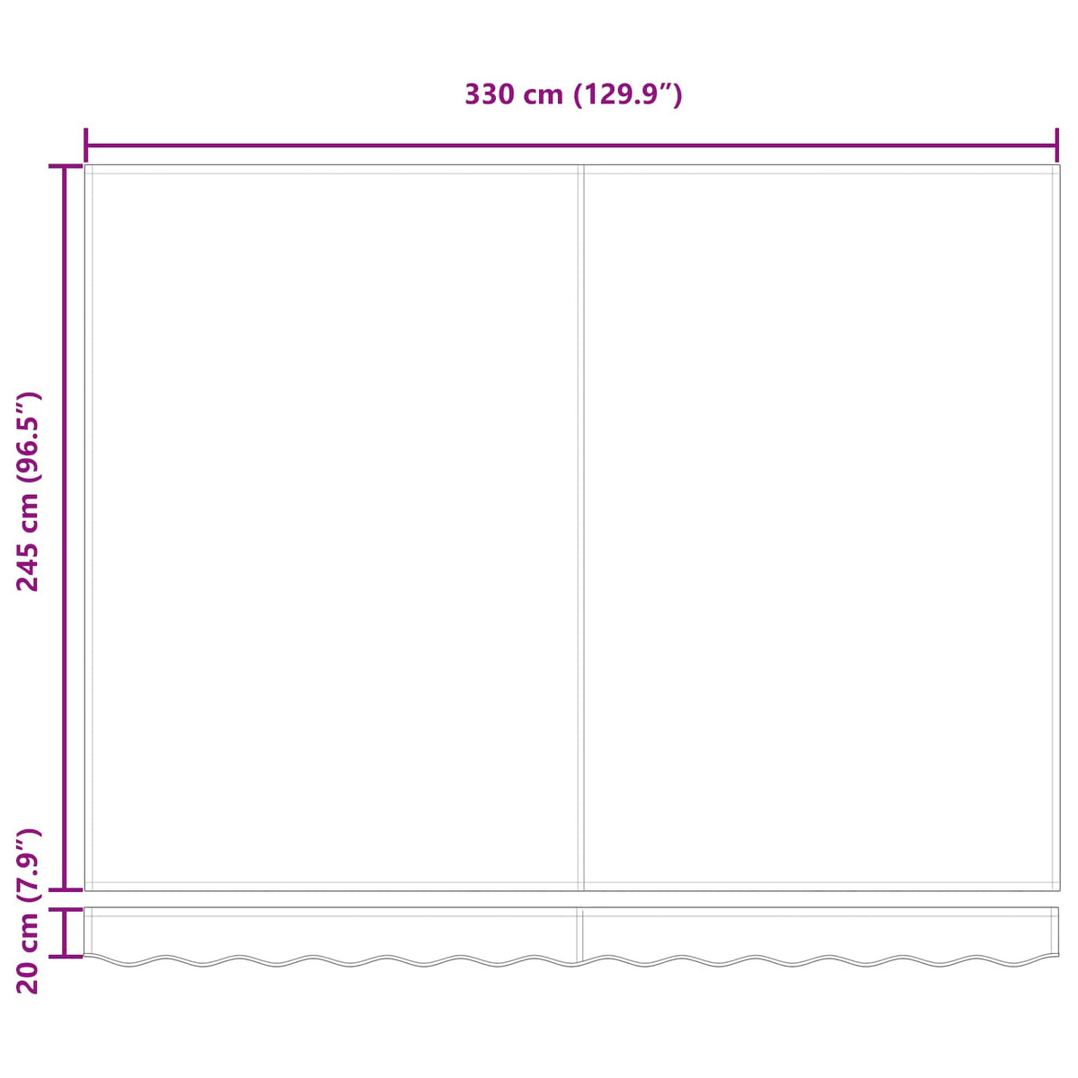 Awning Frame Blue and White 350 x 250 cm