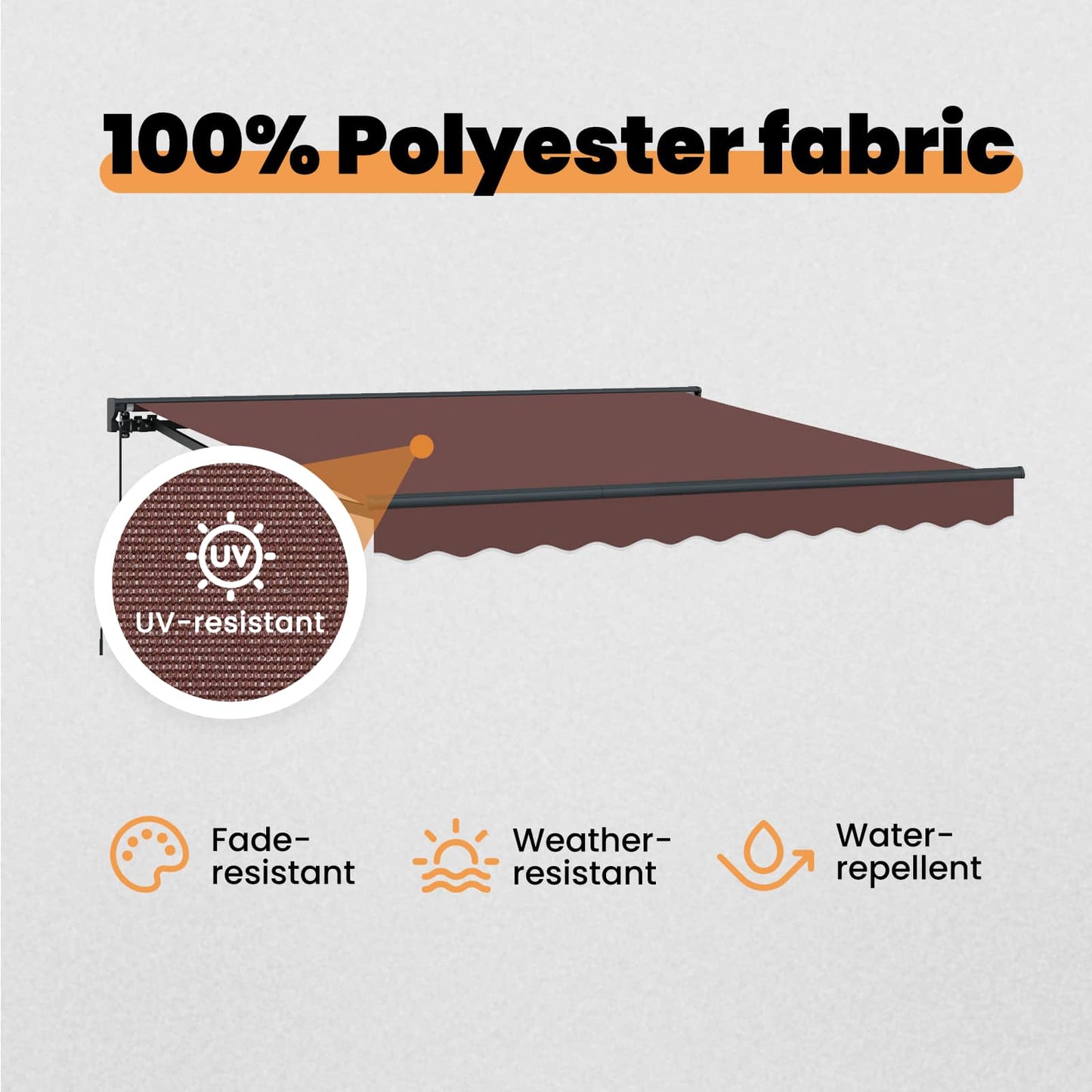 Awning Frame Brown 350 x 250 cm Polyester with PU coating